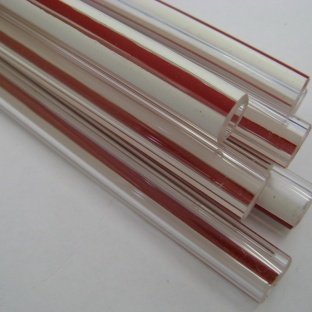 Red Striped Gauge Glass 8 1/2 x 1/2